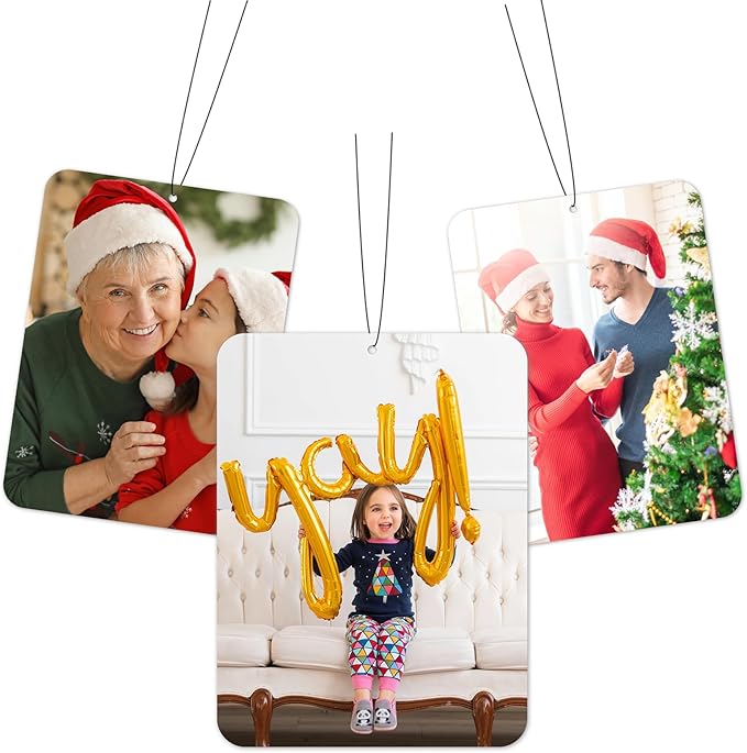 Custom Air Freshener for Car - Double Sided Printed Personalized with Picture Photo Text -Personalized Gift for Valentine’s Day Birthday Christmas