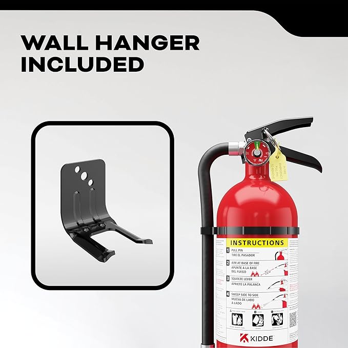 Kidde Commercial-Grade Fire Extinguisher for Office, Parking Garages, Rechargeable, 3A40BC