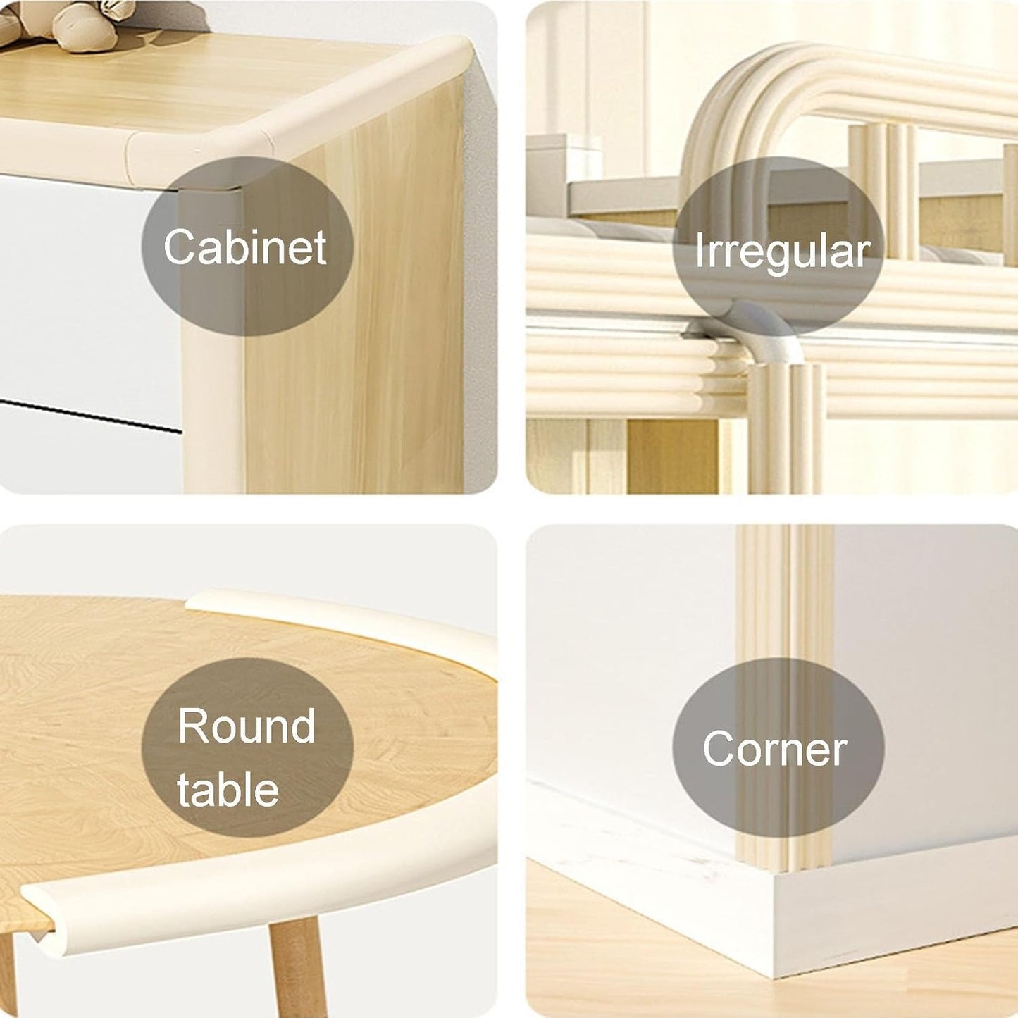 XPLKQXE Sharp Edge Safety Corner Edge Foam Padding, Edge Guards Bumpers Adhesive, Edge Corner Protector Guards for Table Edges & Sharp Corners(Brown,4pcs)