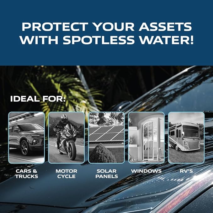 CR Spotless - Simplest RV & Car Wash System, Spotless Rinse Works for All Vehicles, Motorcycles, Bikes, Boats, Planes, Yachts, Deionized Water System - Towel Drying Eliminated (Simple Chuck)