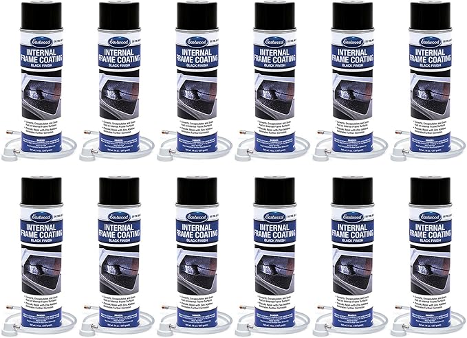 Eastwood Internal Frame Coating Aerosol | Internal chassiss Frame Rust Remover | Rust Converter and Prevention Aerosol Spray Undercoating for Vehicles |14 Oz, Black Case Pack of 12