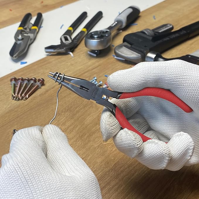 Needle Nose Plier, 5 Inch, Needle Noses Pliers Set, 2 Pack, Small Needle Nose Pliers, Long Nose Pliers with Side Cutter, for Cutting and Bending Wire