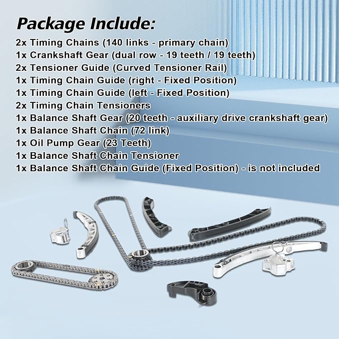 Engine Timing Chain Kit LR032048 LR072638 LR051013 Fits for 2011-2013 LR4 5.0L V8,for 2010-2015 RANGE ROVER SPORT 3.0L 5.0L,for 2010-2015 RANGE ROVER 5.0L Timing Chain Kit Parts