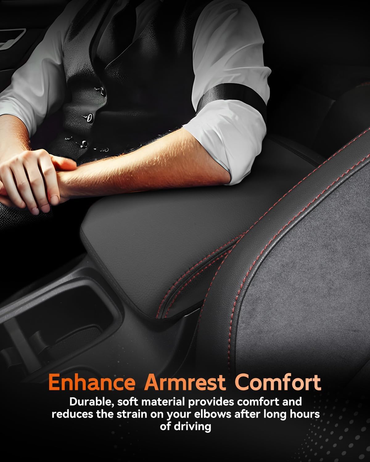 CDEFG for Subaru WRX 2024-2025 Center Console Cover Armrest Box Cover for WRX (Premium, Limited, tS, GT) 2024 2025 Accessories Console Arm Rest Protector Red Line-Only Fit 6 Speed Manual