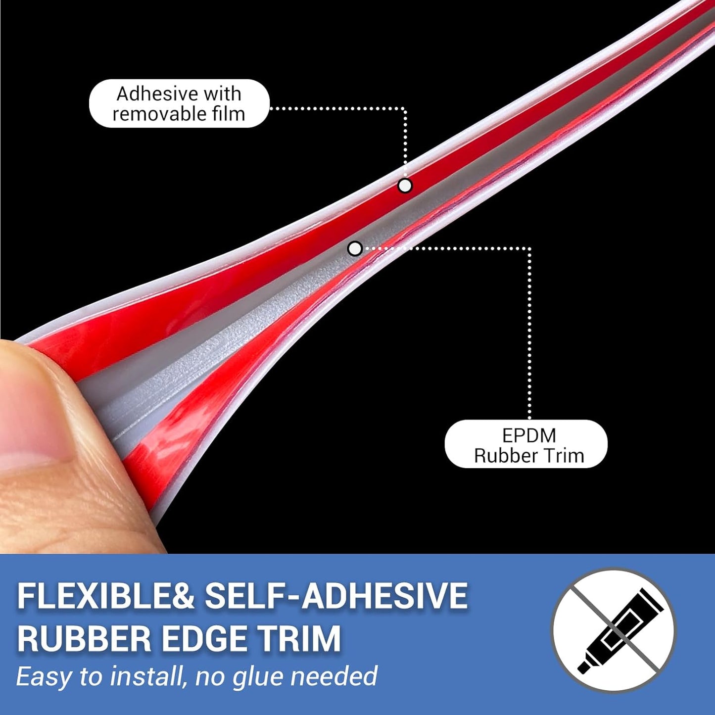 Rubber Edge Trim, Flexible Edge Trim for Sharp Edge, 1/16" U Channel Edge Protector, Self Adhesive Edge Guards for Car Doors and Sheet Metal Parts, 10Ft, Grey Color