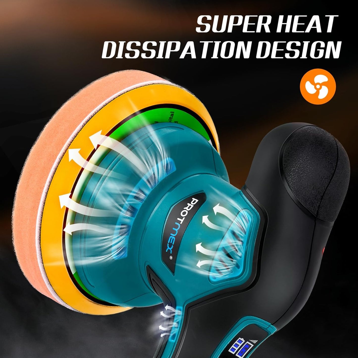 Cordless Car Buffer Polisher w/ 2x2000mAh 21V Batteries, 6 Inch Car buffer Waxer Kit, Car Polishing Machine w/ Extra 18 PCS Attachments & 6 Variable Speed, Car Buffer Polisher for Car Detailing (Blue)