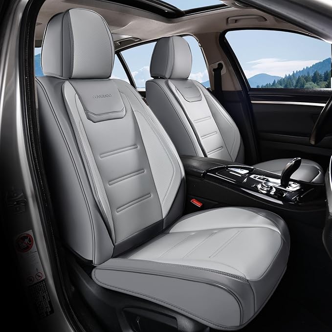 Coverado Car Seat Covers, Front Covers for Cars, Car Seat Cover Front Seats, Automotive Seat Cover, Waterproof, Leather Car Seat Cushion, Universal Interior Covers Seat Protectors for Most Cars