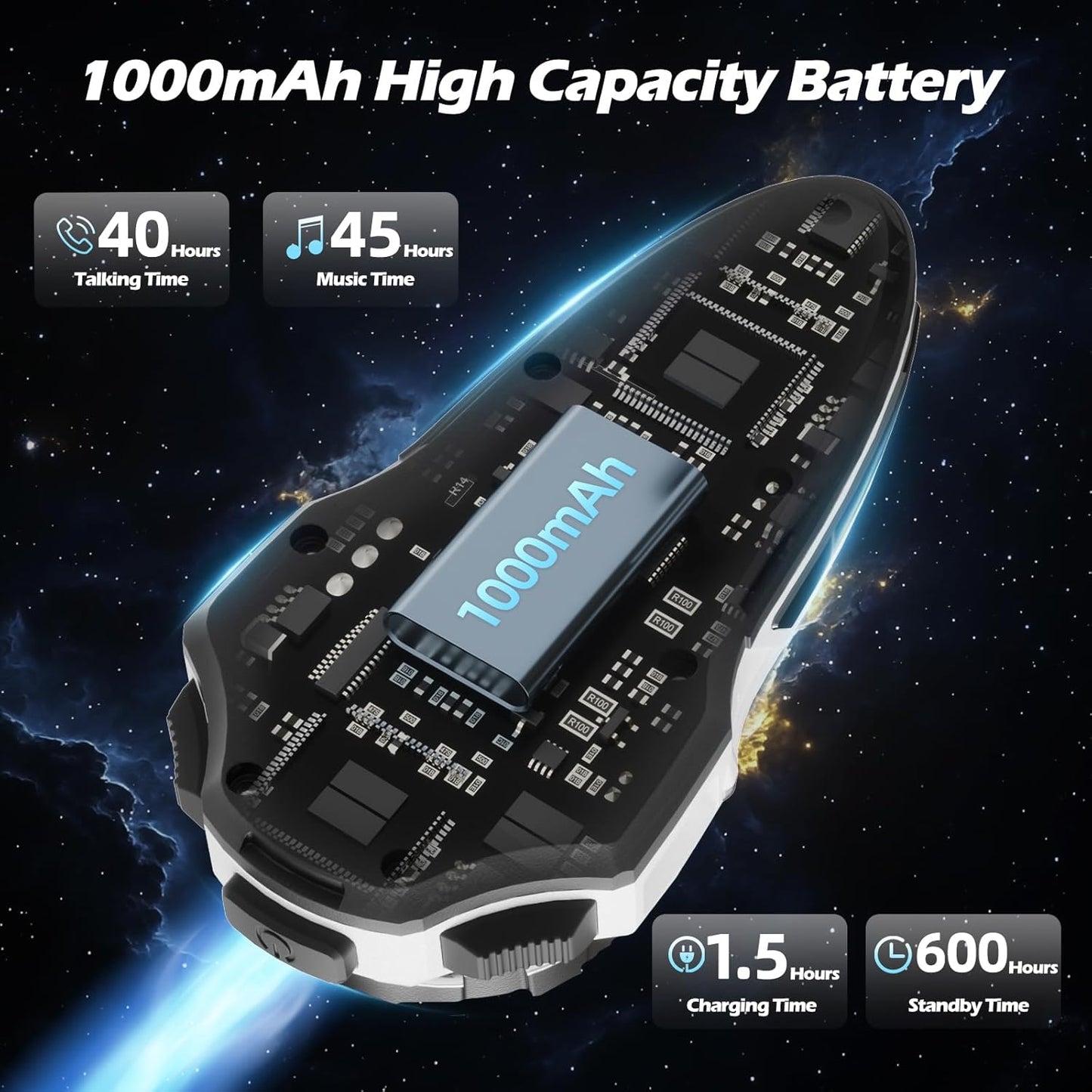 Motorcycle Bluetooth Headset T2Plus Dual Chip MESH Intercom 10-Way Motorcycle Helmet Bluetooth Helmet Intercom Communication Systems with Double Coil Subwoofer Speakers (White/Silver)