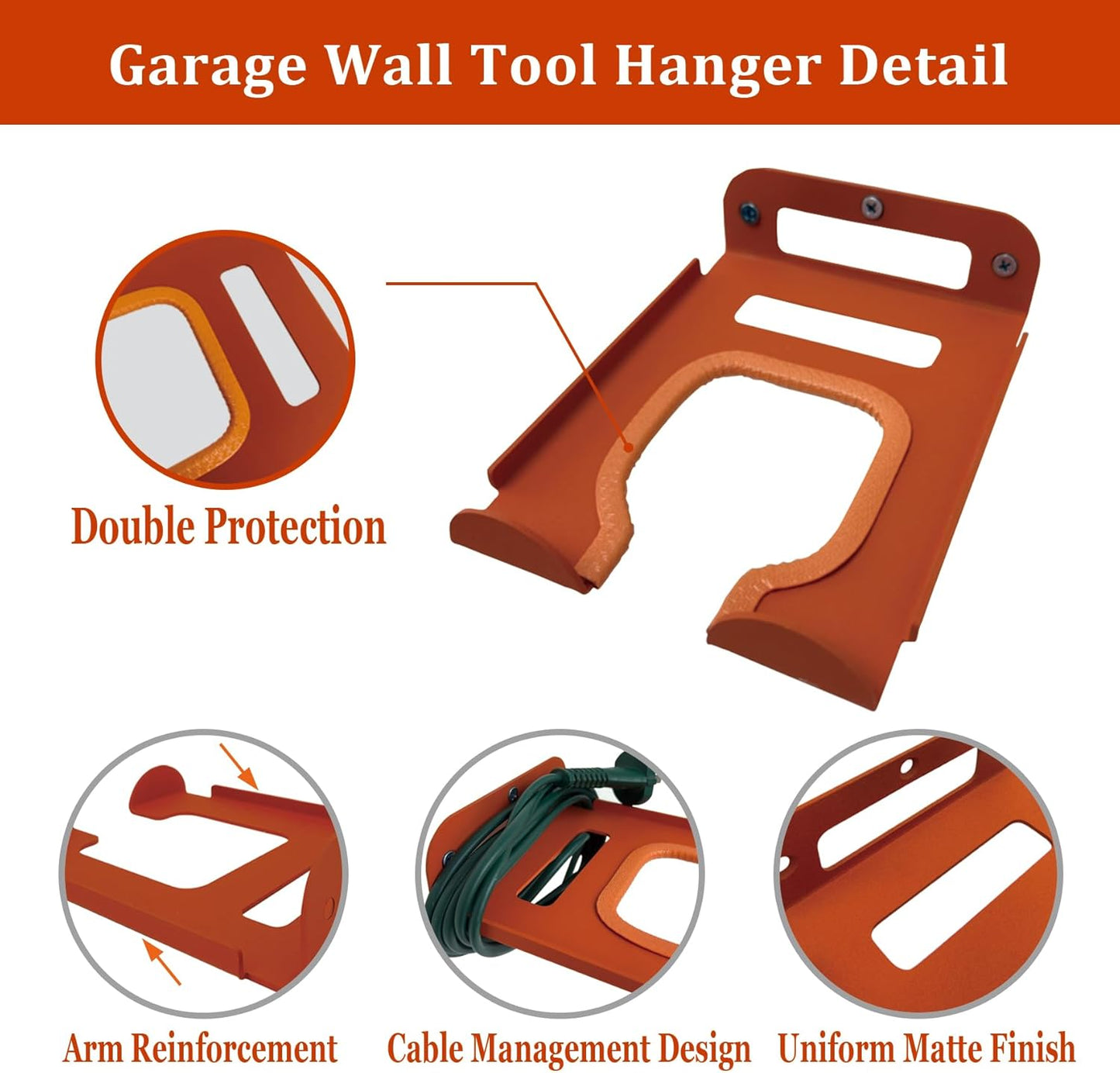 Weed Eater Hanger -2 Pack Heavy Duty Trimmer Rack Wall Mount for Grass Trimmer, Garden Tool Rack/Bracket, Wall Mount Tool Hanger, Shed Storage, Weed Wacker Holder