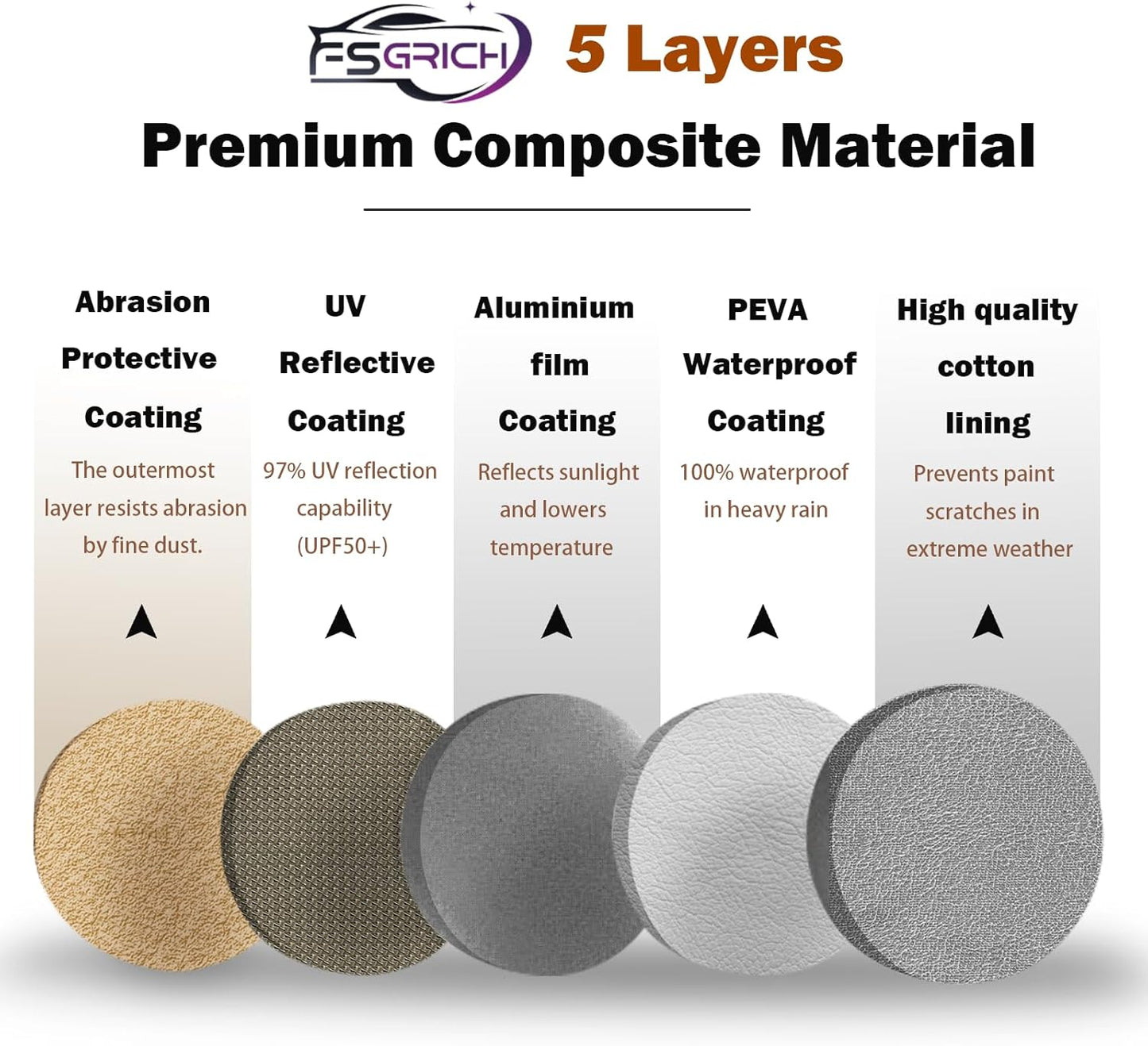 Mustang Car Cover Waterproof All Weather Compatible with Mustang 2007-2024 GT Cobra Shelby Bullitt, Outdoor Anti-UV Sun Rain Protection Full Exterior Cover (Camel with Brown)