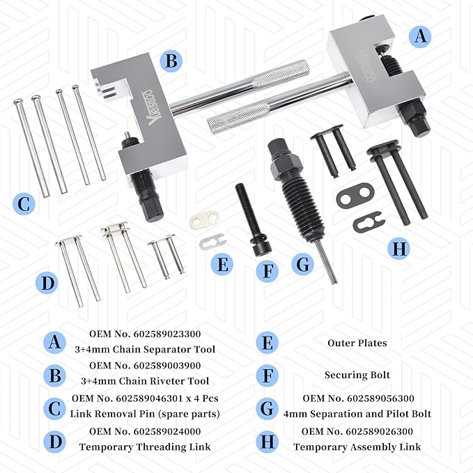 Engine Timing Chain Removal Installer Tool Kit, Camshaft Riveting Tool, Compatible with Mercedes Benz M271 M272 M273 M274 M276, with Carrying Case & Gloves