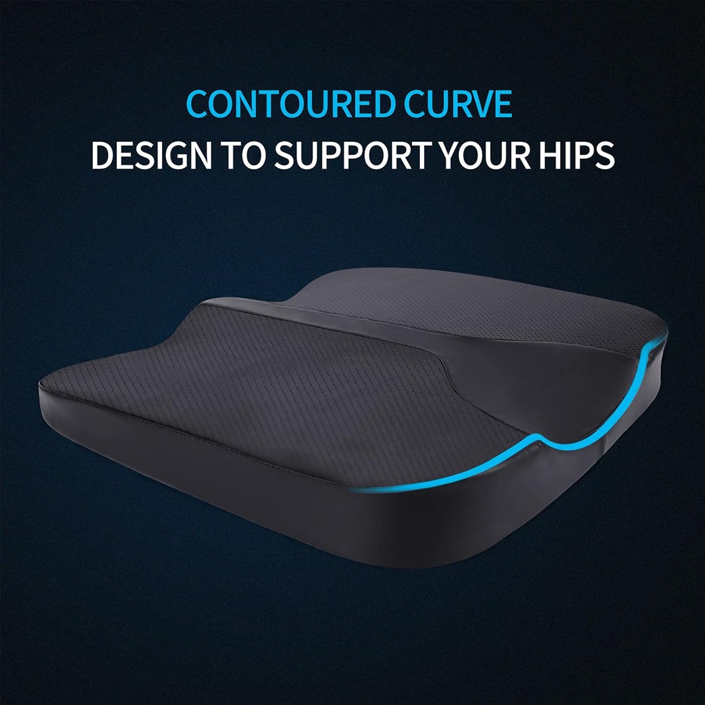 Car Seat Cushion - Comfort Memory Foam Seat Cushion for Car Seat Driver, Tailbone (Coccyx) Pain Relief Pad, Car Seat Cushions for Driving, Office Chair Cushion (Black)