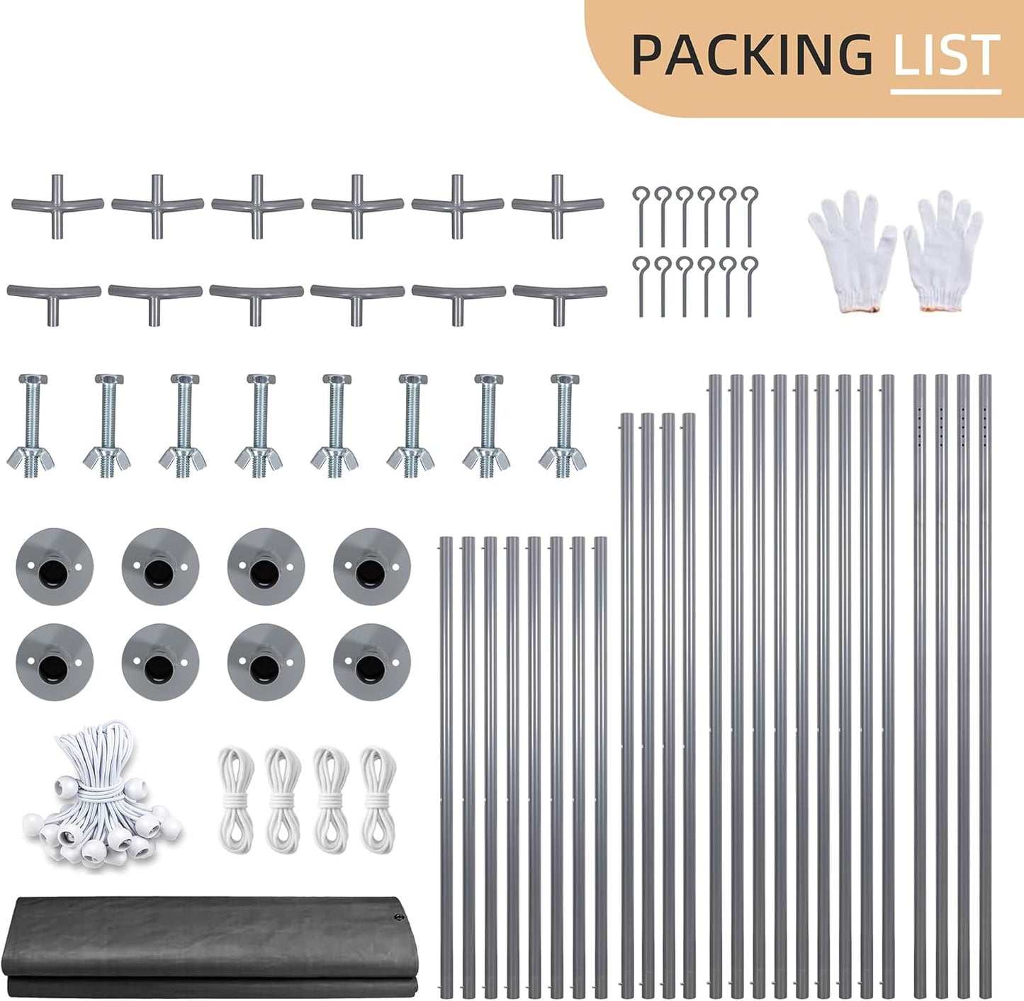 JY QAQA 10x20 FT Heavy Duty Carport with Removable Side Walls and Doors, Portable Garage with Roll-Up Window and Sandbags, Car Canopy with All-Season Tarp for Cars, Trucks, Boats, Grey