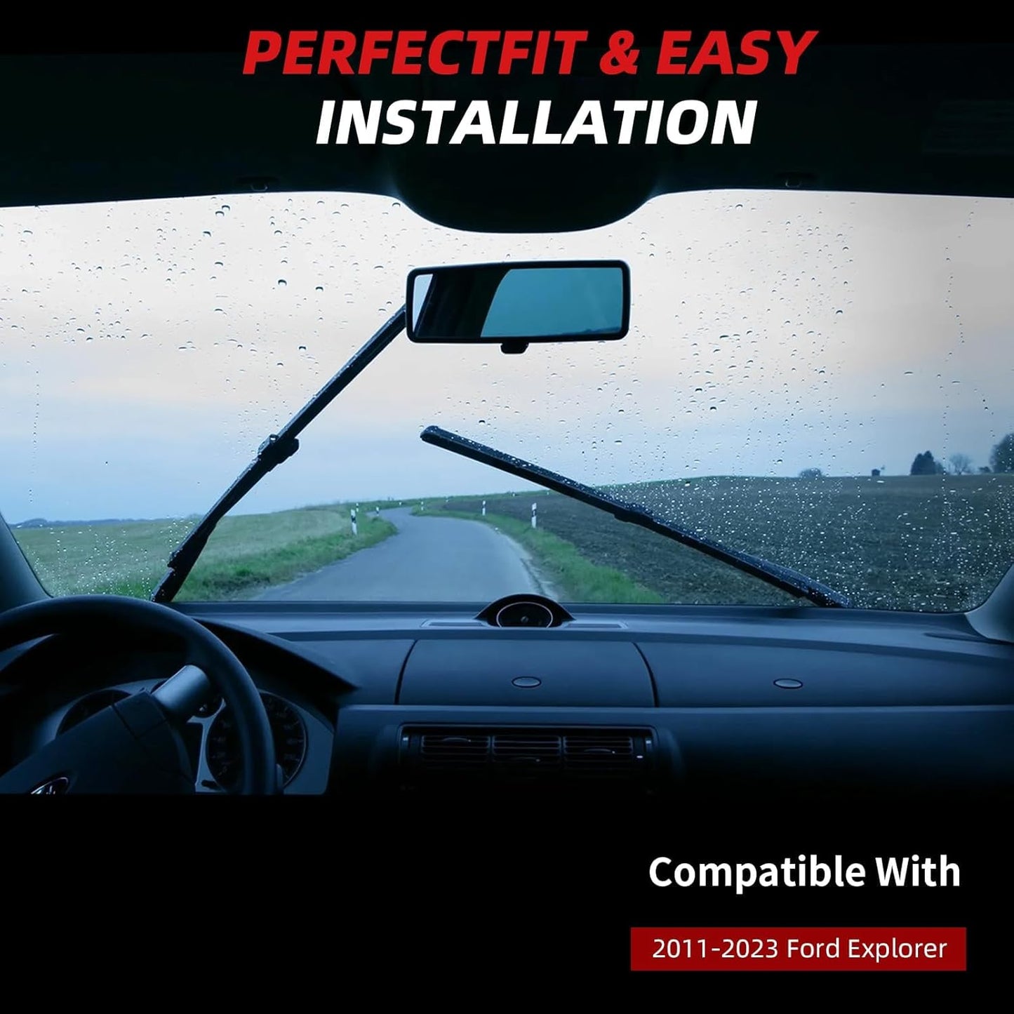 OTUAYAUTO Premium Windshield Wiper Blades - Replacement for Ford Explorer 2011-2023 - Precision Fit, All-Weather Performance, Front and Rear Wiper Blades, Pinch Tab - 26"+22"+11" (Pack of 3)