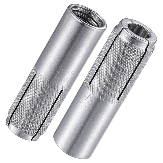 Wensilon(20 pcs) 5/8"-11 Premium Stainless Steel Drop in Anchors Assortment, Knurled Drop-in-Anchor for Solid Concrete, Internal Forced Expansion Screw Bolts
