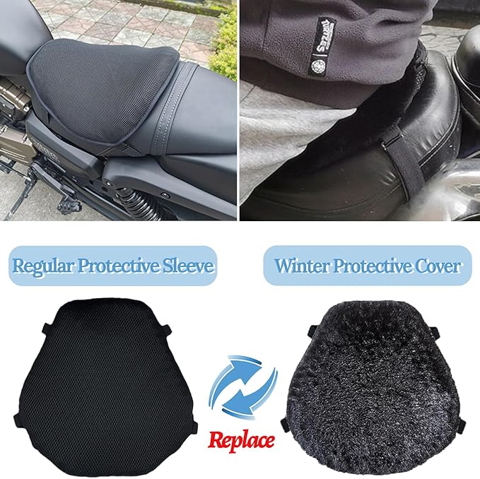 Motorcycle Gel Seat Cushion, 3D Honeycomb Shock-Absorbing, Hollow and Breathable, Hel Material is Compressive, Non-Breaking, Non-Hardening, Soft and Comfortable (Plush)