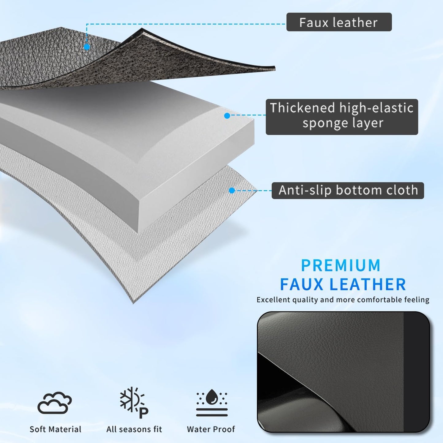 Car Seat Covers Full Set for Toyota Tacoma Double & Crew Cab 2023 2022 2021 2020 2019 2018 2017 2016 Tacoma Interior Accessories Premium Faux Leather Breathable Waterproof (Black+Red Line)