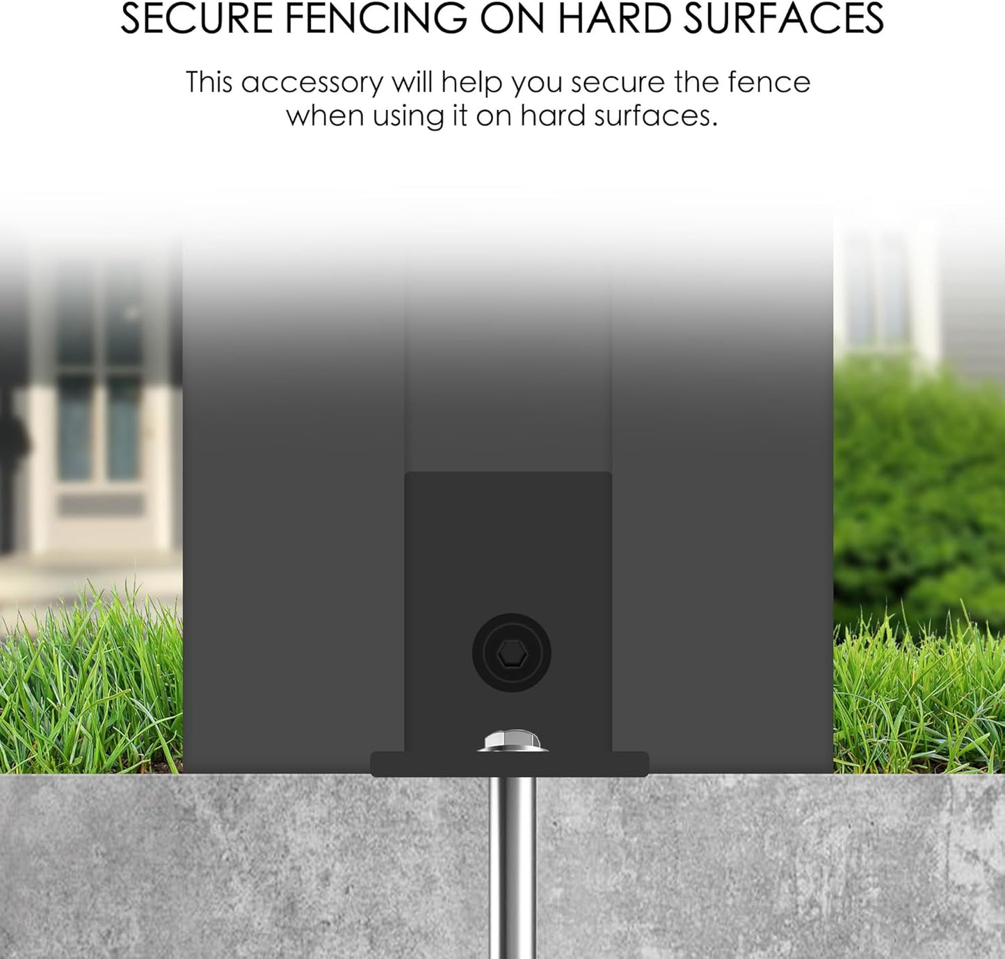 Kozyard 50" W x 48" H Privacy Screens Fence Panel Specifically for Hard Surfaces, Aluminum Post Air Conditioner Fence Panels, with Hard Surface Installation Kit for Outdoor Backyard Patio