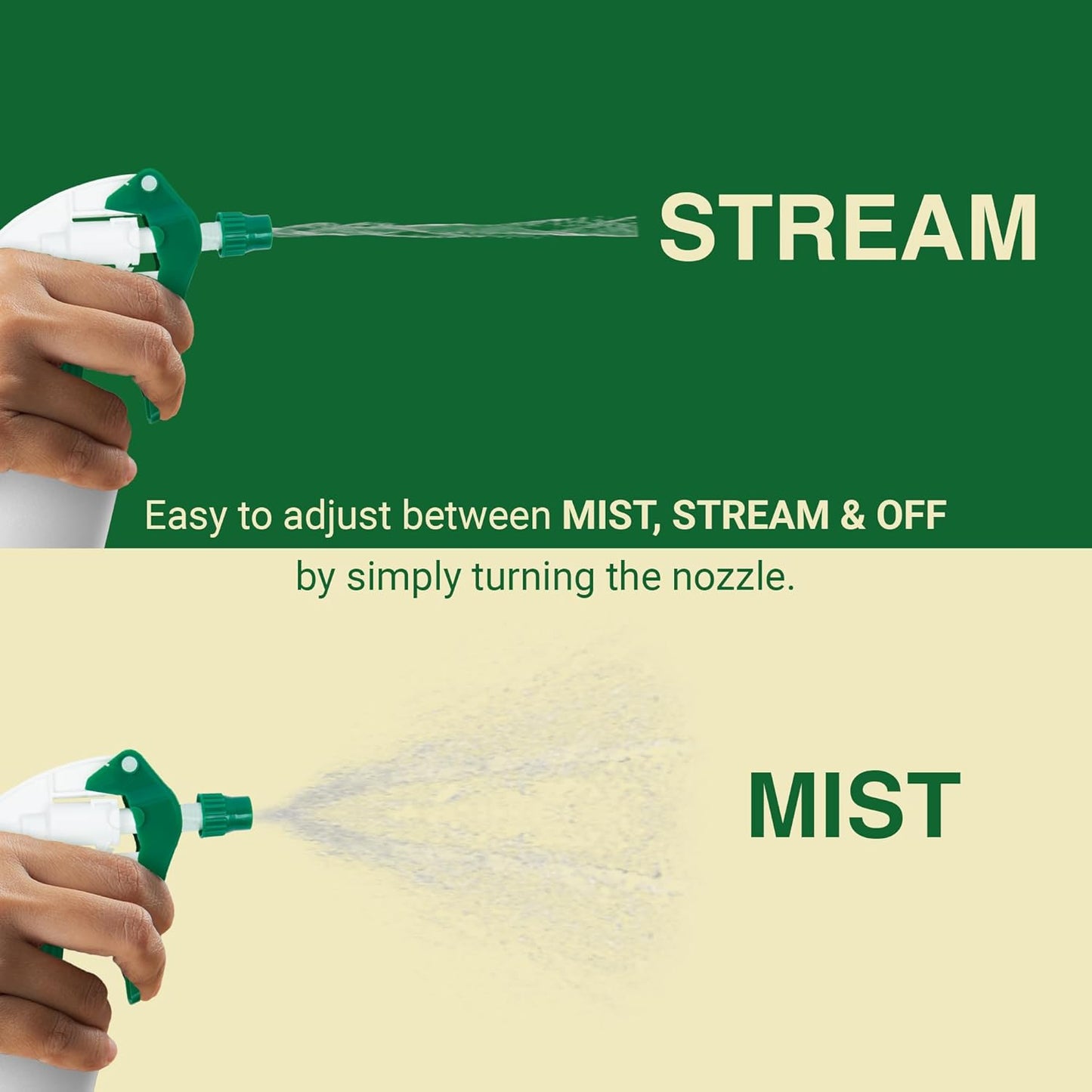 Spray Bottle Nozzle Replacement, Bottle Tops Only - Sprayer Nozzle Triggers for Heavy Duty, Commercial, Home Cleaning Solutions - Fits 8,16,24,32 oz Plastic & Glass Bottles, Green 6 Pack