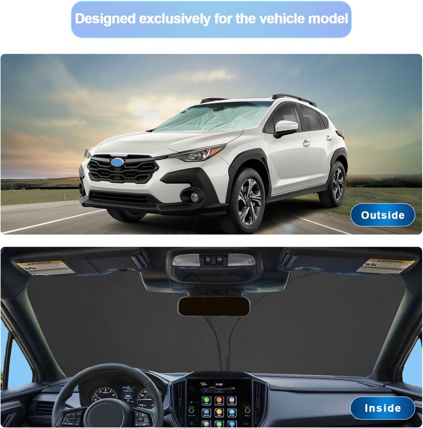 SXCY for 2024 2025 Subaru Crosstrek Windshield Sunshade 2024 2025 Crosstrek Premium, Sport, Limited Accessories 2024 2025 Subaru Crosstrek Sunshade Foldable Sun Shield 2025 Crosstrek Limited Sunshade