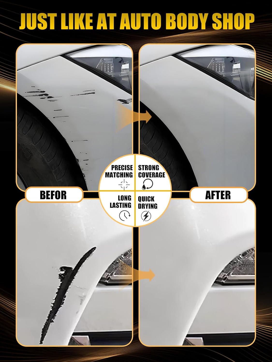 (992/7992) Selenite Gray Metallic Touch Up Paint Compatible with Mercedes-Benz, Exact Match Car Paint Pen Automotive Scratch Repair Remover Kit Quick & Easy Solution for Vehile Chips and Nicks