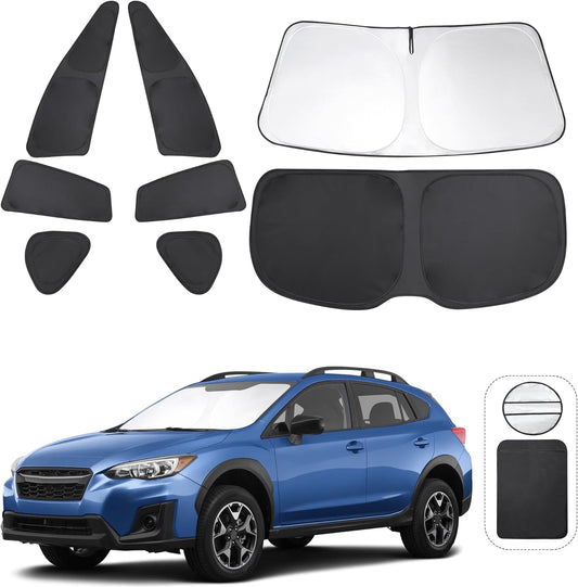 TINGLU Window Shades for Subaru Crosstrek 2018-2023 Accessories Car Side Full Windows Rear Triangular Windshield Sun Shade Sun UV Rays & Privacy Protection for Camping,Napping,and Relaxing 8PCS