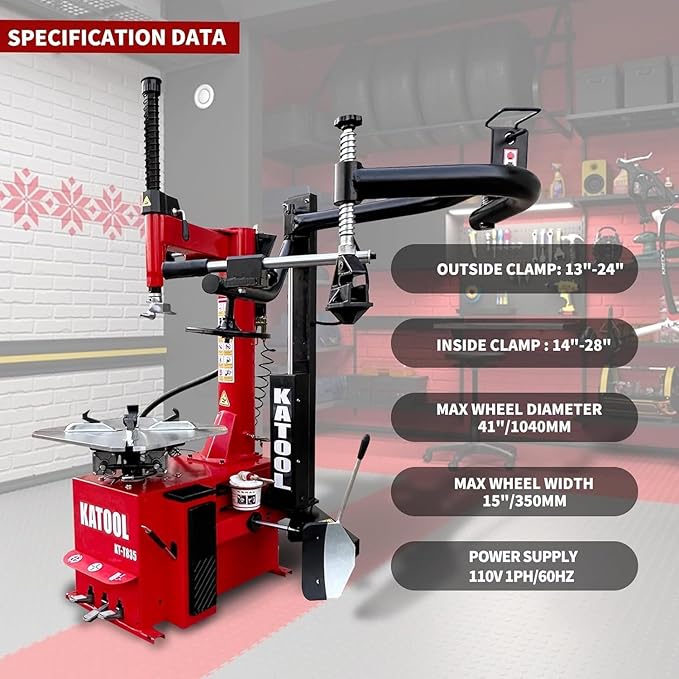 KATOOL 2.0HP Tire Changer Machine Combo Bead Blaster with Assist Arm Tire Machine Wheel Balancer Machine Tire Changer Wheel Changers Machine