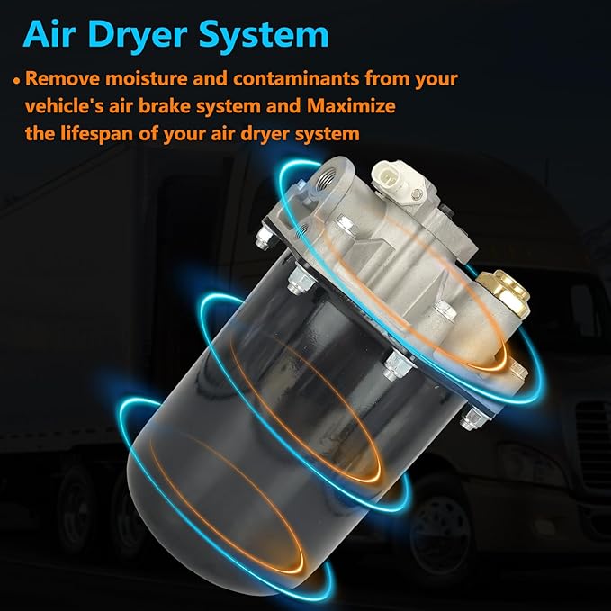 065225 AD9 Air Dryer Assembly 12V with Desiccant Cartridge Kit Fit for Volvo Mack Trucks