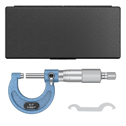HDLNKAK Outside Micrometer, 0-1" Machinist Micrometer, 0.0001" Graduation Micrometer Set, Alloy Precision Micrometer, Machinist Tool, Micrometer Standard with Case