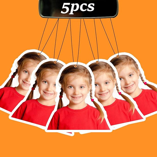 Custom Air Fresheners with Picture - Car Scents Air Freshener Personalized Air Freshener for Car with Photo Text Logo, Hanging Ornaments for Rear View Mirror (5pcs-Crop)