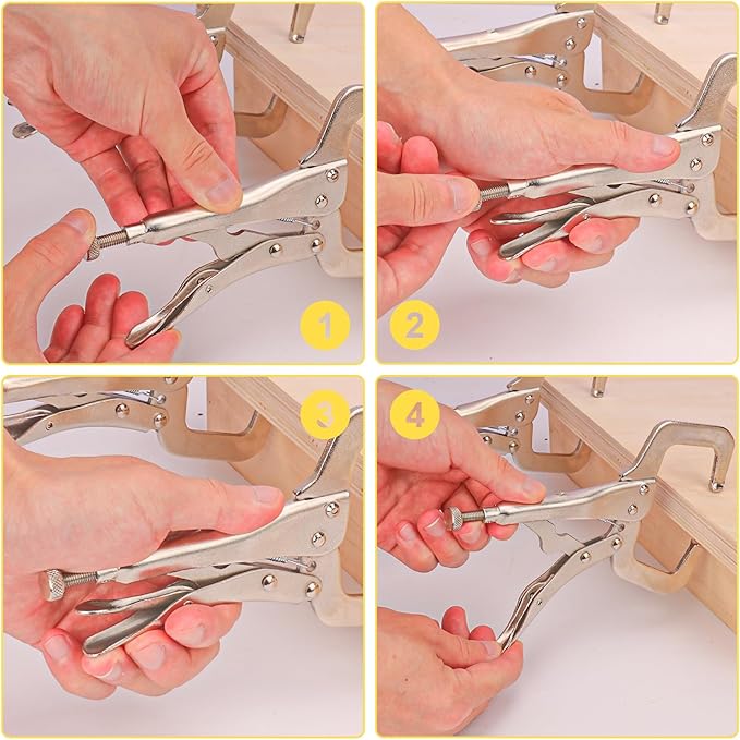 6 Pack 6 Inch Locking C Clamp, C-Clamp Pliers, Heavy Duty Vice Grips for Home Improvement, Welding & Workshop