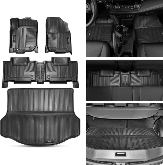 Vanseno Compatible for 2013 2014 2015 2016 2017 2018 Toyota Rav4 Floor Mats & Cargo Liners Trunk Mats All-Weather Rubber Protection Mat for 2013-2018 rav4 Accessories
