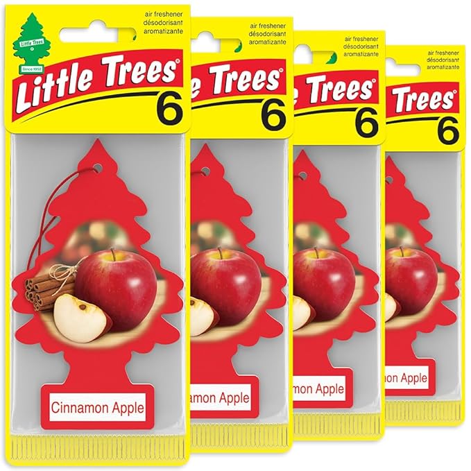 LITTLE TREES Car Air Freshener | Hanging Tree Provides Long Lasting Scent for Auto and Home | Cinnamon Apple, 24 Air Fresheners