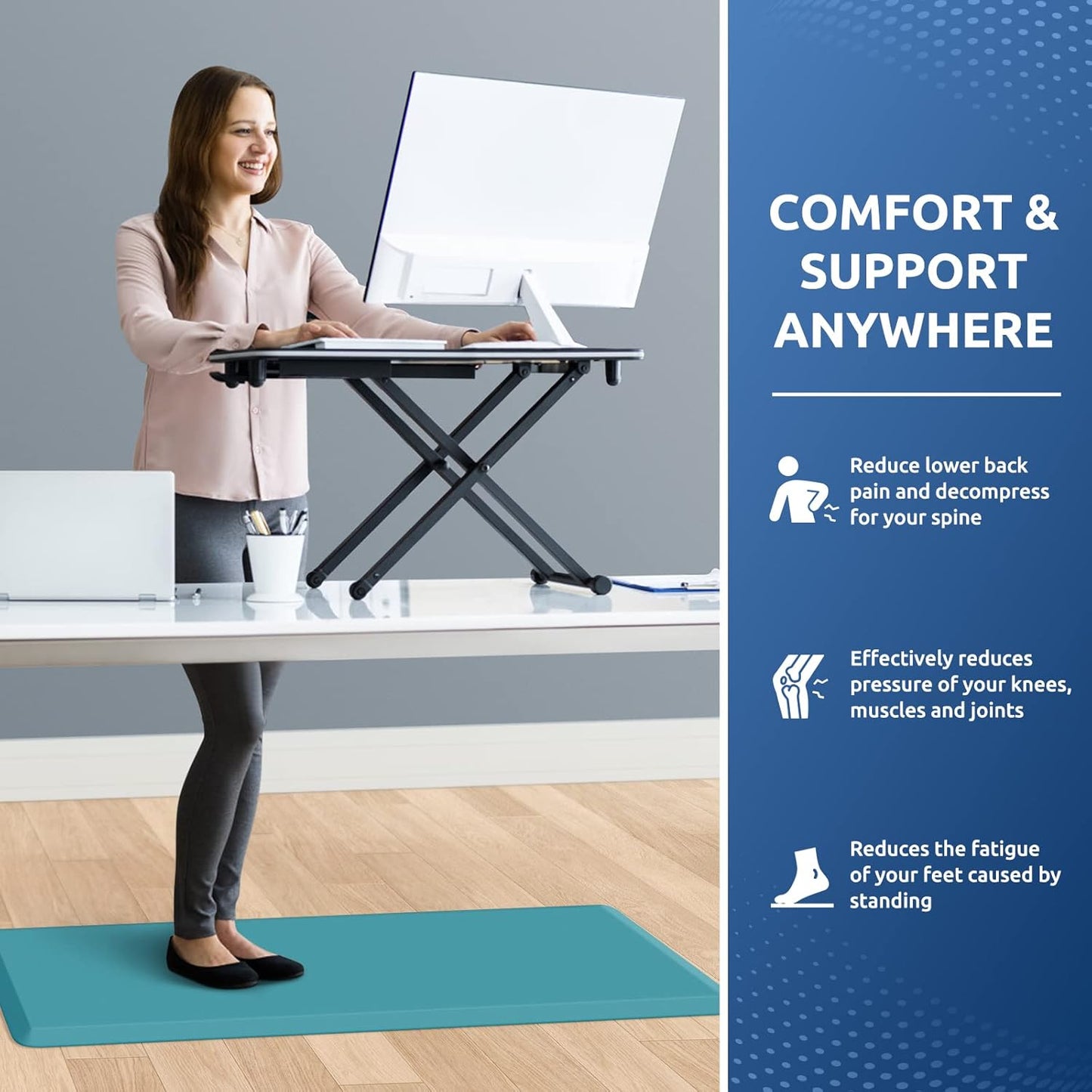 KitchenClouds Kitchen Mat Cushioned Anti Fatigue Kitchen Rug 17.3"x39" Waterproof Non Slip Kitchen Rugs and Mats Standing Desk Mat Comfort Floor Mats for Kitchen House Sink Office (Green)