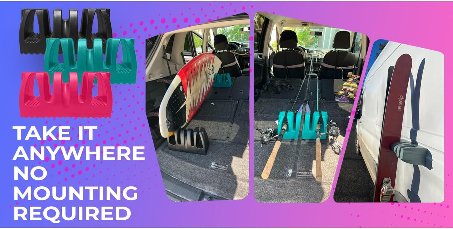 Magnetic Surfboard & Fishing Pole Holder – Vertical & Horizontal Storage Rack for Cars, Trucks & Garages – Heavy-Duty, Non-Slip Mount for Rods, Bicycles, Skis, Tools & More