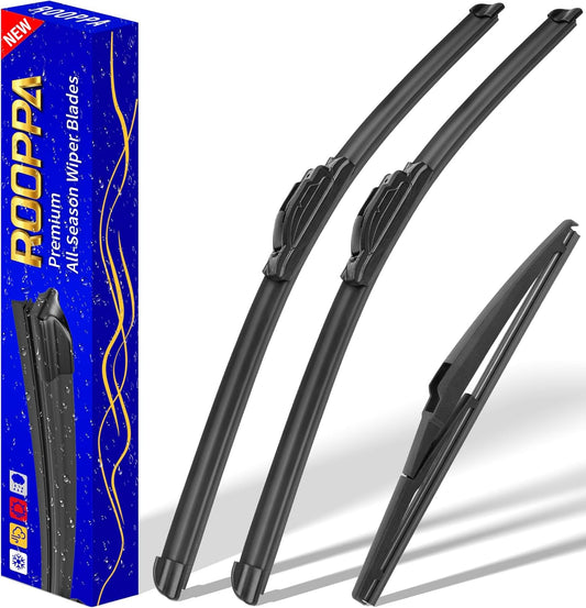 3 wipers Replacement for 2018-2023 Hyundai Kona/2019-2023 Hyundai Kona Electric, Windshield Wiper Blades Original Equipment Replacement - 26"/16"/11" (Set of 3) U/J HOOK
