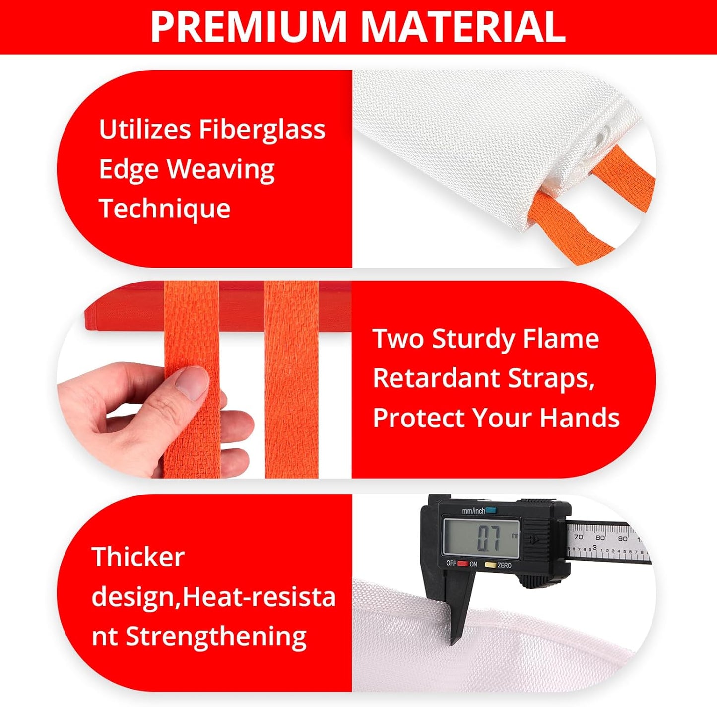 SecuCaptain Emergency Fire Blanket for Home and Kitchen - 12 Pack 40"x40" Flame Suppression Fiberglass Fire Blankets for House Camping Car Warehouse Office Emergency Survival Safety