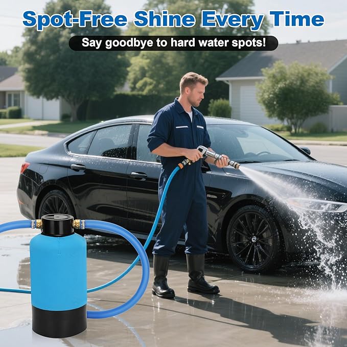 Water Deionizer for Car Washing – Spot-Free Deionized Water System | Spotless Car Wash Filter, NSF-Certified Mixed Bed Resin DI Water System for Cars, RVs, Boats, Solar Panels and Window Cleaning