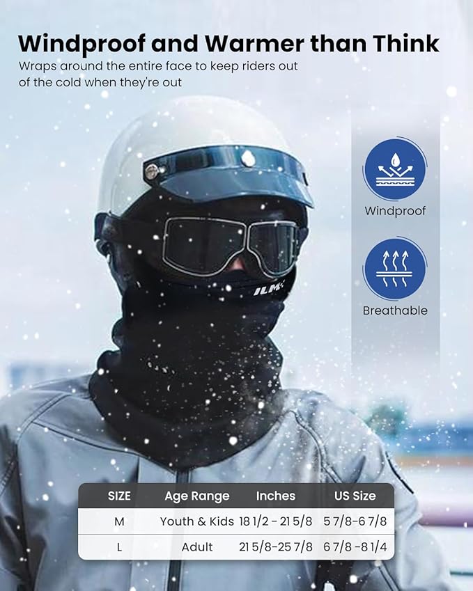 ILM Motorcycle Balaclava Face Mask Adult Youth for Ski Model FM01