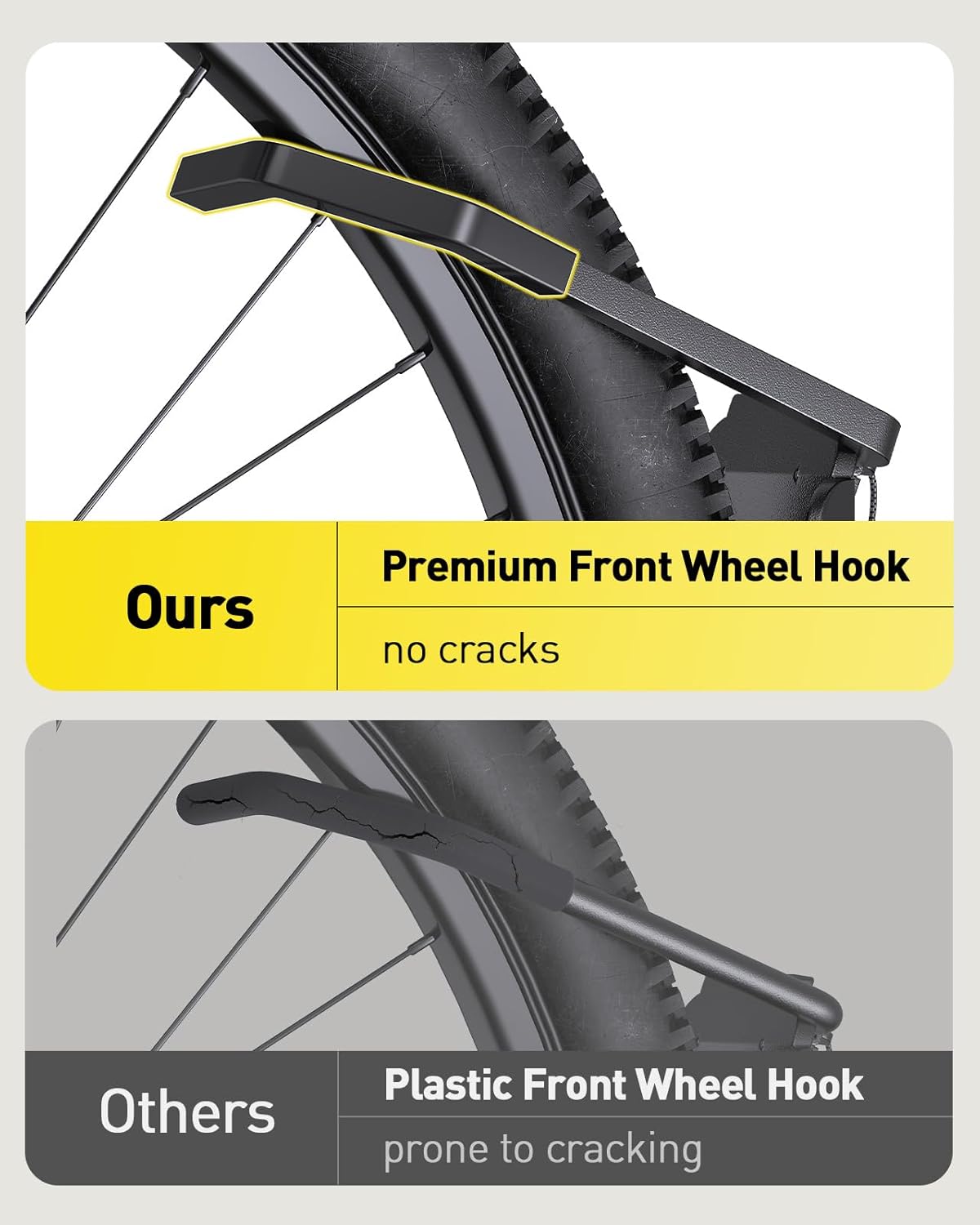 AM alphamount Swivel Bike Wall Mount, Metal Wall Bike Rack with Durable Sleeves, Space-Saving Vertical Bike Rack with 180° Swivel for Home and Garage, Bike Storage Hanger Mount Up to 66 lbs, 2-Pack