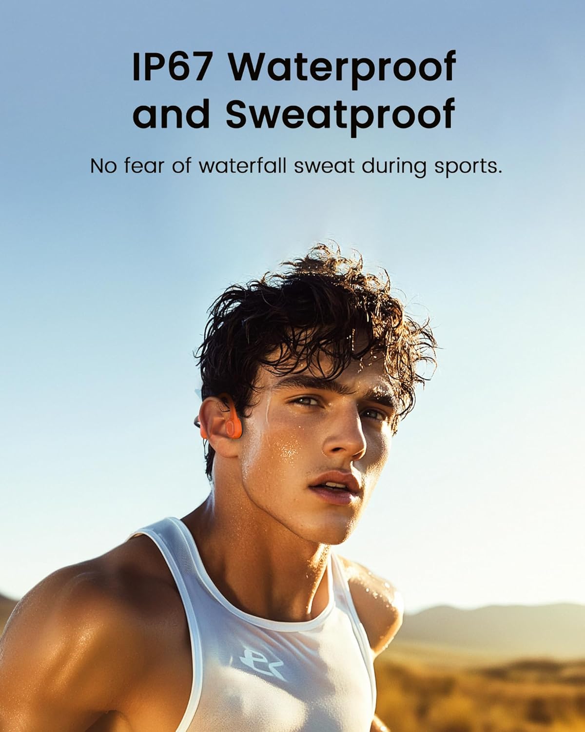 Aerra Bone Conduction Sport Headphones, IP67 Waterproof Workout Earphones, Open-Ear, Wireless Bluetooth with Mic, Secure and Comfortable for Running and Cycling, Pink and Purple