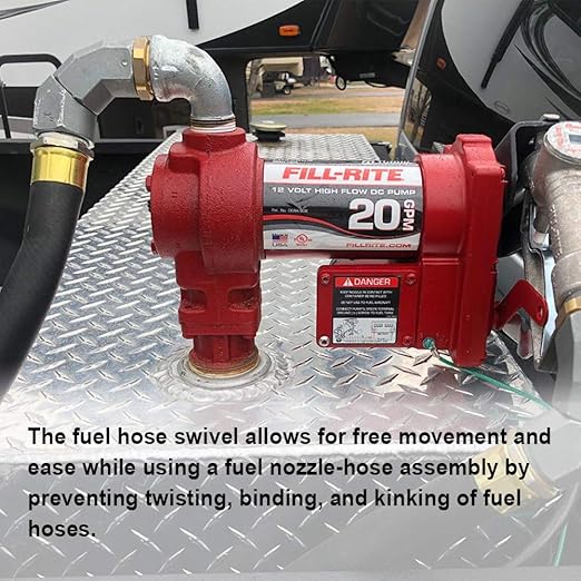 2PCS 3/4 Inch NPT Fuel Hose Swivel 360 Rotating Connector for Fuel Nozzle Multi Plane Fuel Plane Swivel