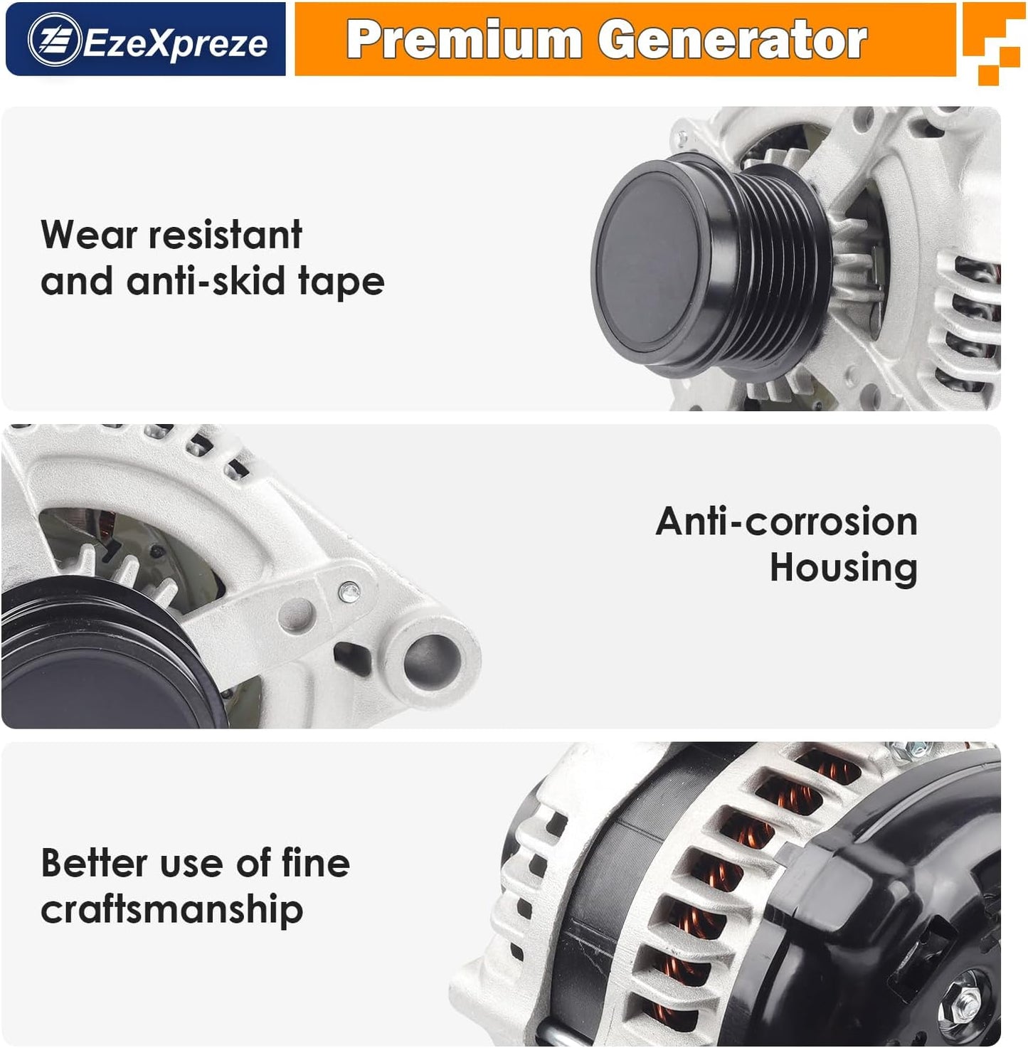 Ezexpreze Alternator Compatible with Chrysler 200 11-14, Town & Country alternator 11-16 & Dodge Avenger 11-14, Grand Caravan 11-20, Journey 11-19 & Ram C/V & VW Routan, V6 3.6L,11570N, 11570