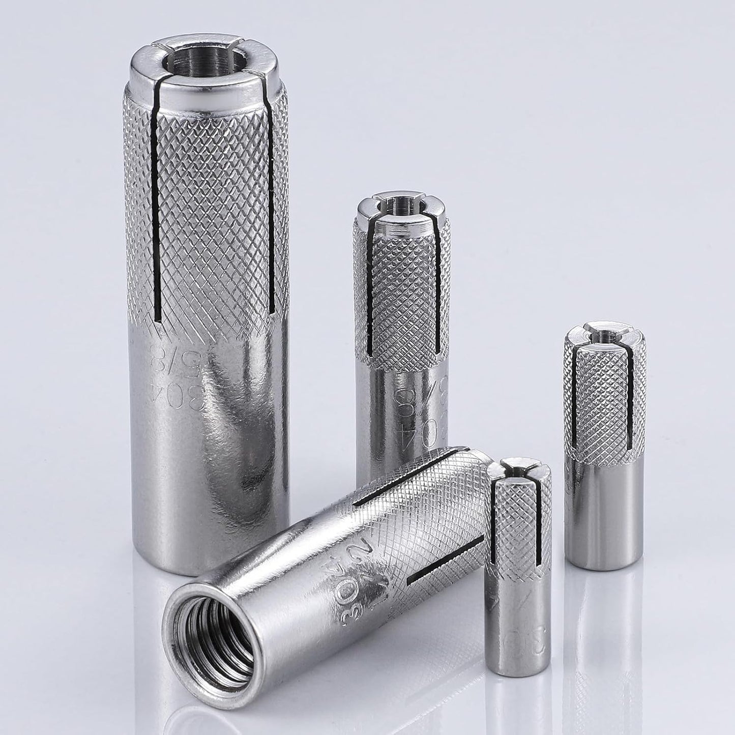 Wensilon(20 pcs) 5/16"-18 Premium Stainless Steel Drop in Anchors Assortment, Knurled Drop-in-Anchor for Solid Concrete, Internal Forced Expansion Screw Bolts