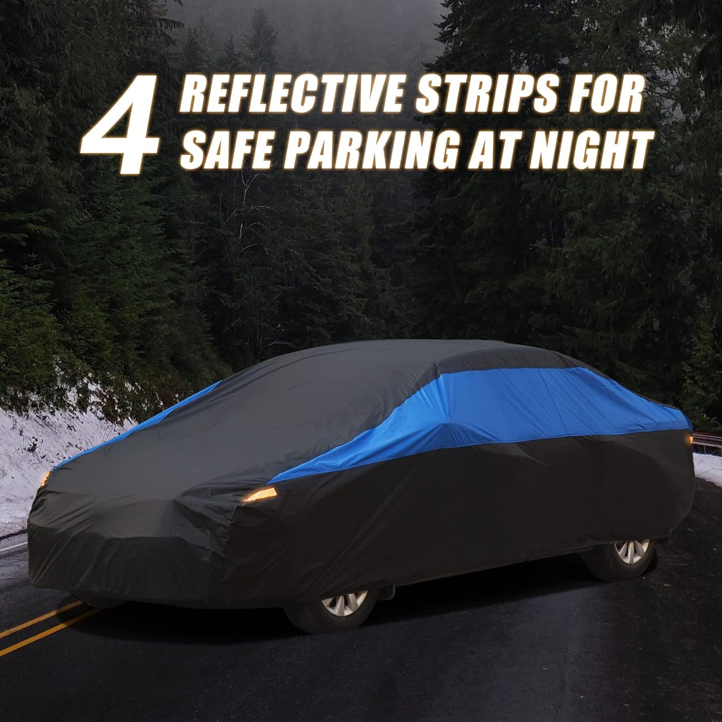 Car Cover Waterproof All Weather,Outdoor Car Cover for Automobiles,Full Exterior Cover Windproof Outdoor car Cover UV/Snow/Hail/Dust Protection Fit Sedan-Length 181" to 190"