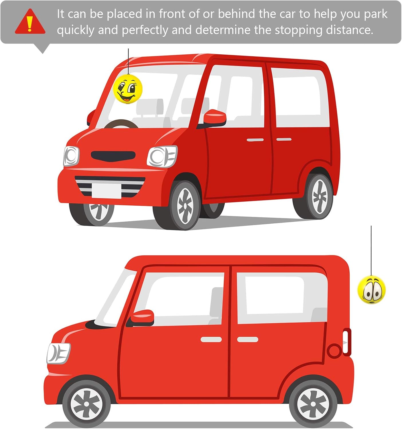 Frienda 2 Sets Double Garage Parking Aids, Includes 2 Pieces Assist Balls Garage Ball Stopper, 2 Pieces Plastic Cord Locks and Screw Hooks Parking Indicators for Car