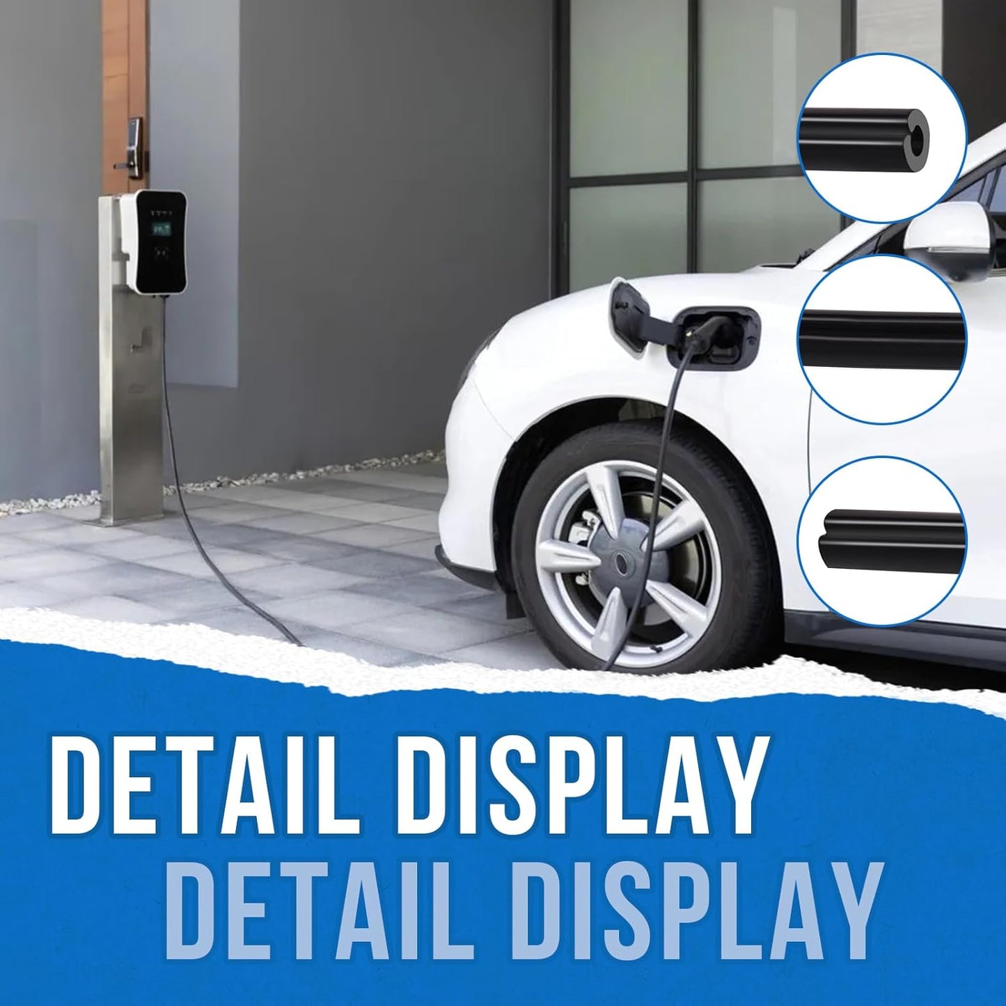 Cable Shield,EV Charger Cable Protector, Garage Door Pass Through,Floor Cable Cover Garage Cord Protector Fit for CS-1 Charger Large Size