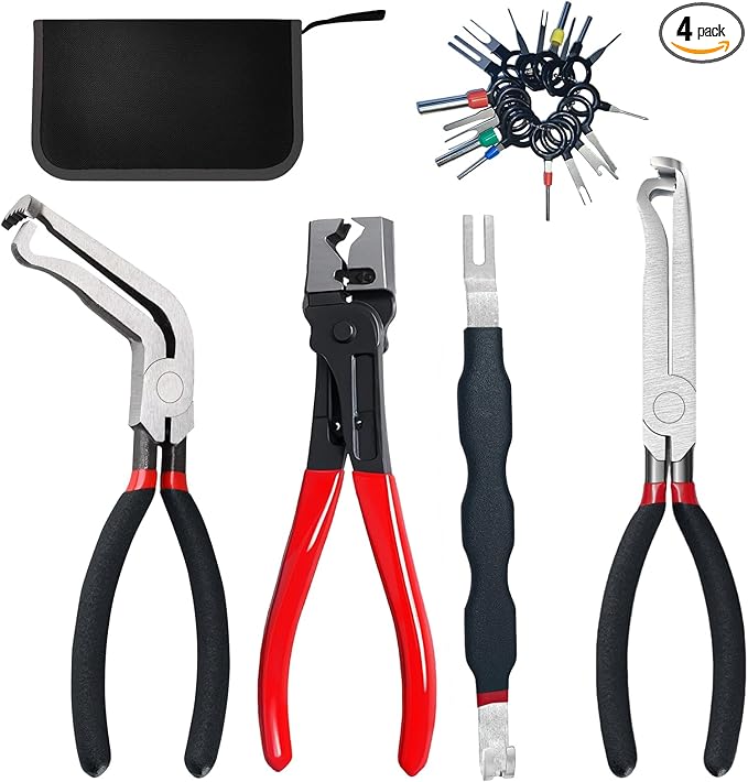 Electrical Disconnect Pliers Set – Automotive Electrical Tools & Connector Removal Tool Kit with Hose Clamp Pliers, Wire Terminal Separator, and Car Plug Connector