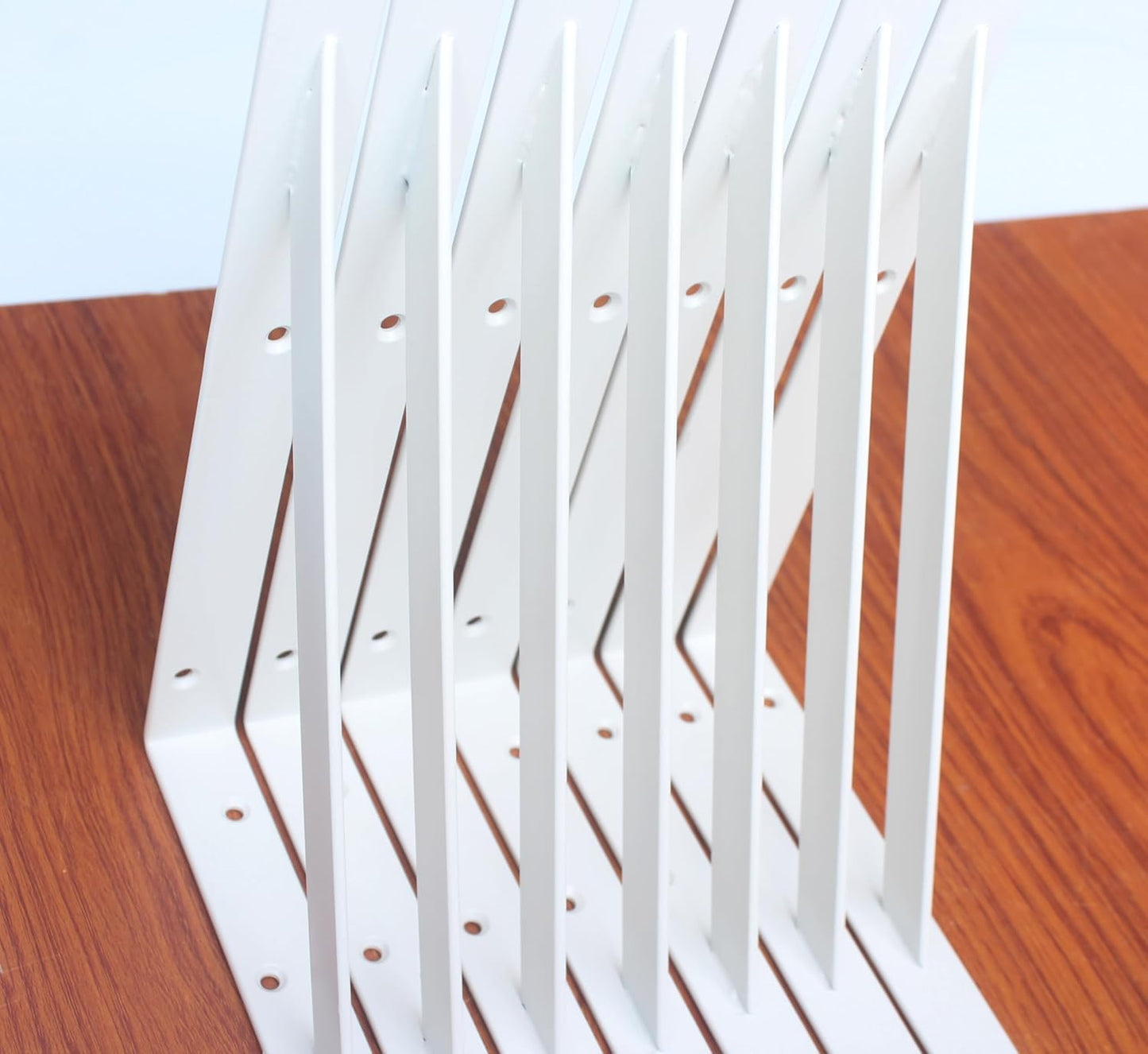 8 Pack L12 x H 8" White Heavy Duty Shelf Brackets with Screws Metal Shelf Brackets Shelf Support Angle Brackets for Shelves L Brackets Heavy Duty Floating Shelf