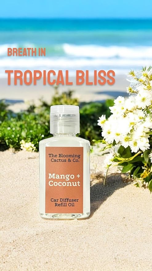 The Blooming Cactus & Co. - Car Diffuser Refill - Fragrance Oil Diffuser Refill - Reed Diffuser Refill 30 gr (Mango & Coconut)